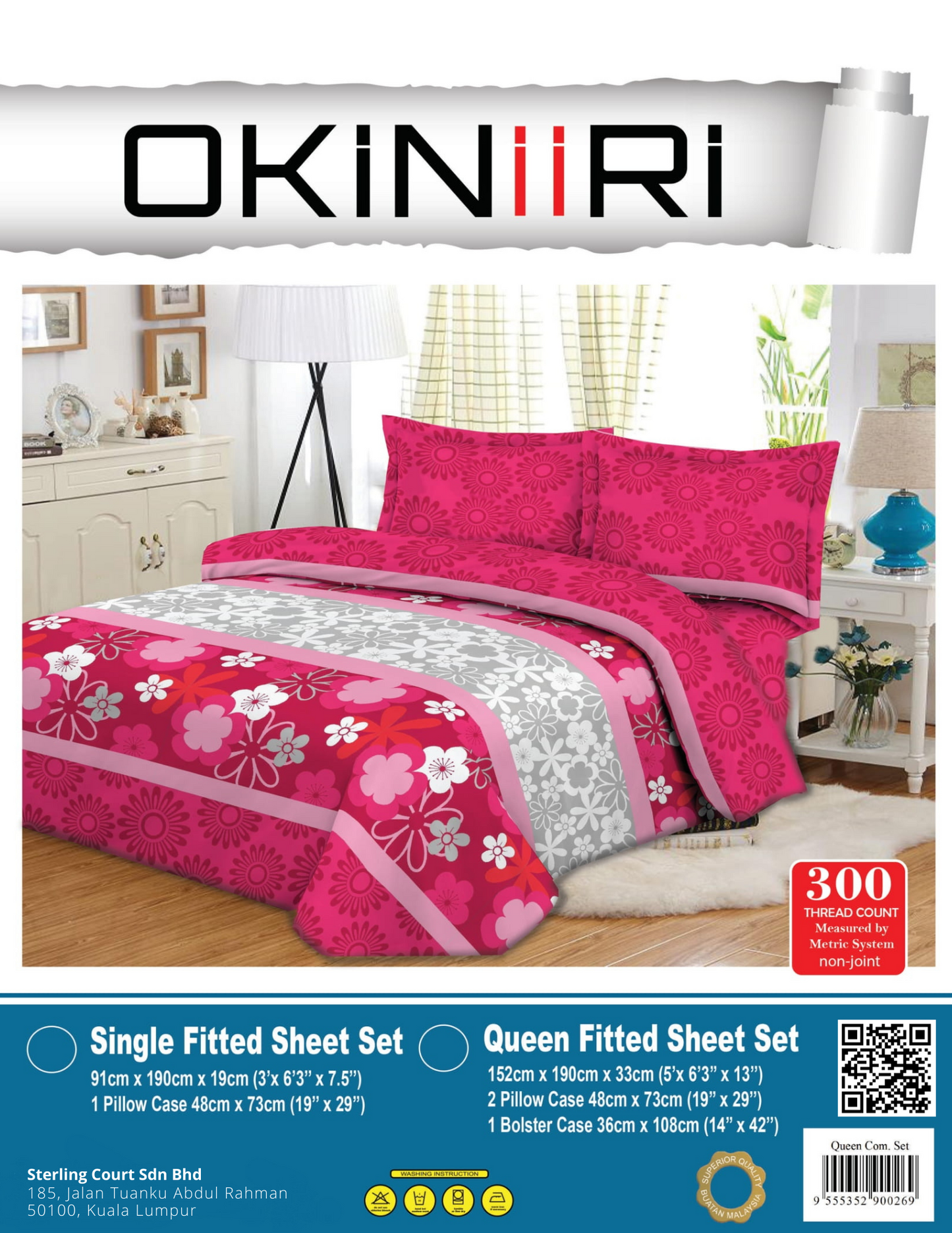 Okiniiri Bed Linen Cotton Floral [FREE Comforter]