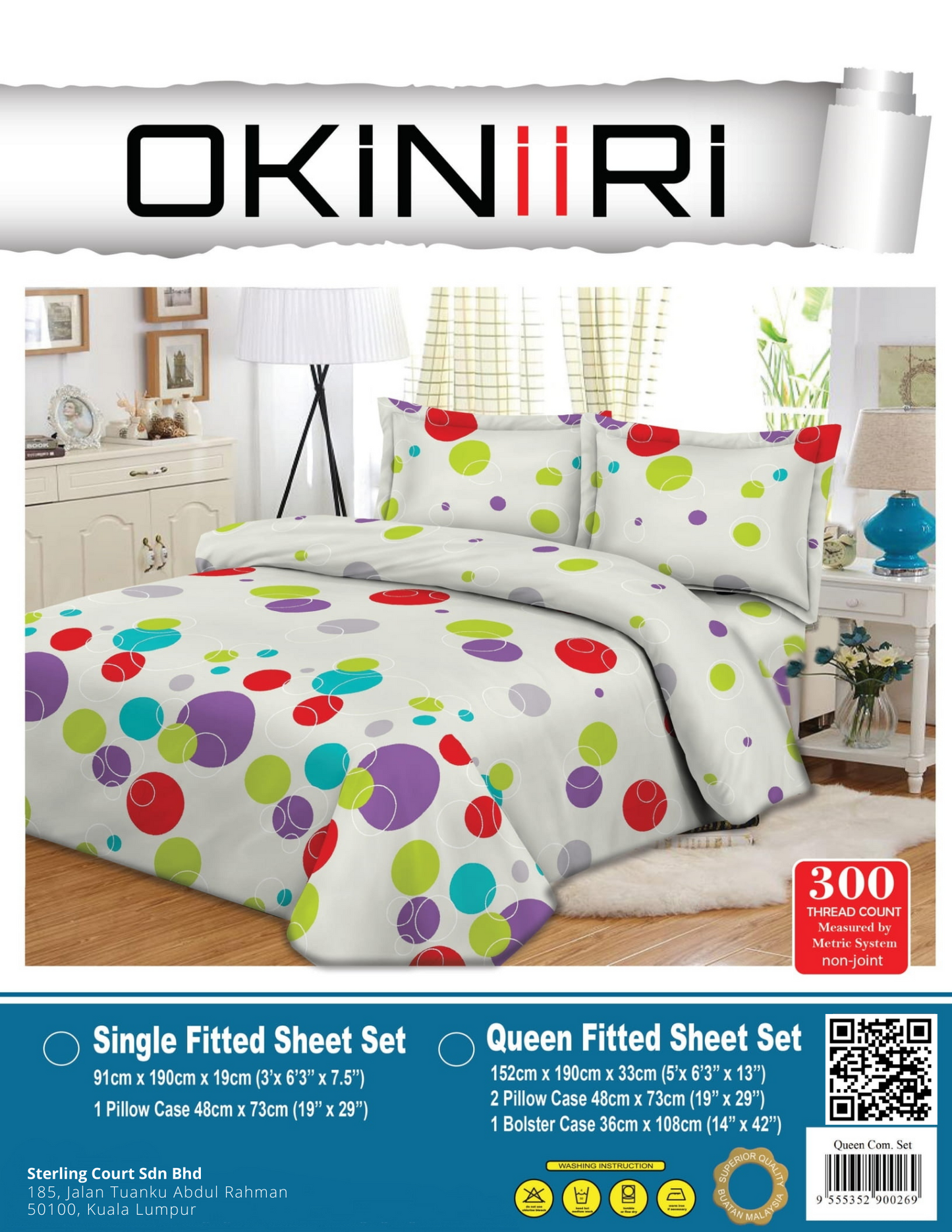 Okiniiri Bed Linen Cotton Polka [FREE Comforter]