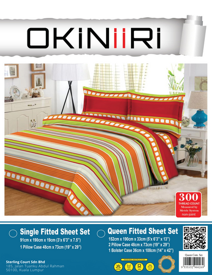 Okiniiri Bed Linen Cotton Stripe [FREE Comforter]